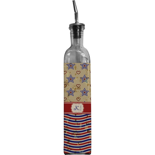 Custom Vintage Stars & Stripes Oil Dispenser Bottle (Personalized)