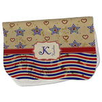 Vintage Stars & Stripes Burp Cloth - Fleece w/ Name and Initial