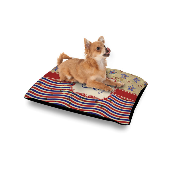 Vintage Stars & Stripes Outdoor Dog Beds - Small - IN CONTEXT