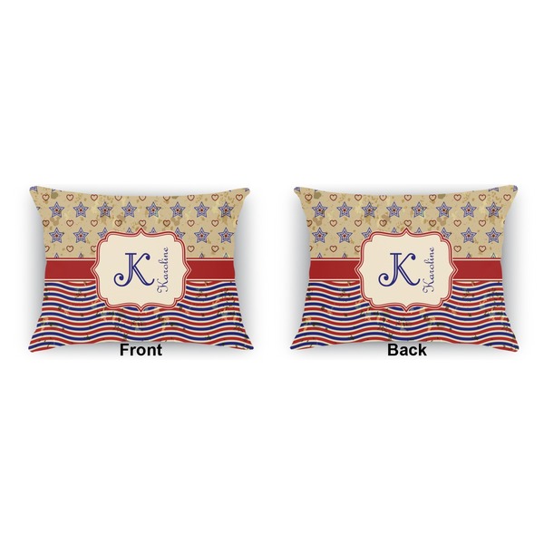 Vintage Stars & Stripes  Outdoor Rectangular Throw Pillow (Front and Back)