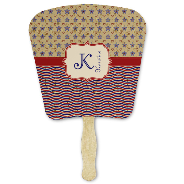 Custom Vintage Stars & Stripes Paper Fan (Personalized)