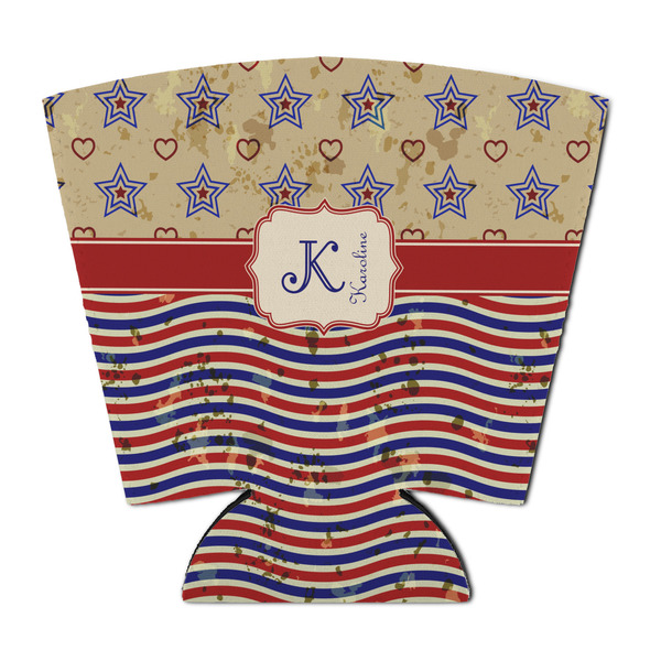 Custom Vintage Stars & Stripes Party Cup Sleeve - with Bottom (Personalized)
