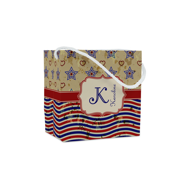 Custom Vintage Stars & Stripes Party Favor Gift Bags - Gloss (Personalized)