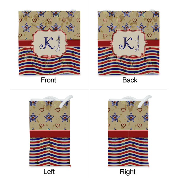 Vintage Stars & Stripes Party Favor Gift Bag - Matte - Approval