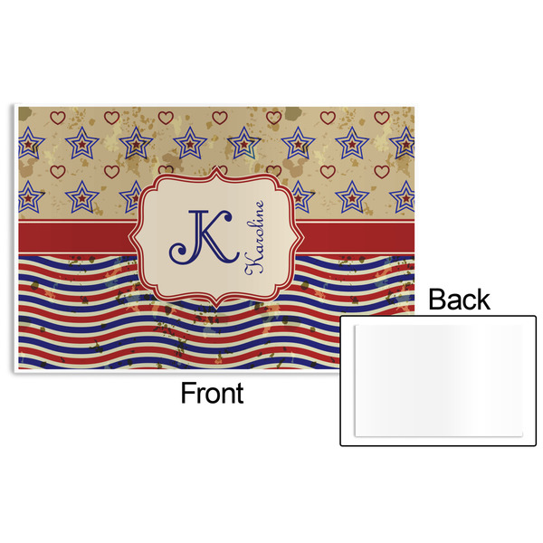 Vintage Stars & Stripes Disposable Paper Placemat - Front & Back