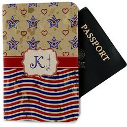 Vintage Stars & Stripes Passport Holder - Fabric (Personalized)