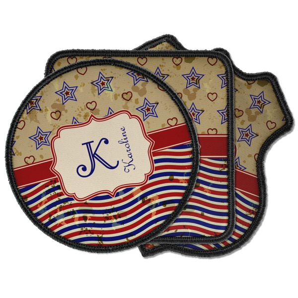 Custom Vintage Stars & Stripes Iron on Patches (Personalized)