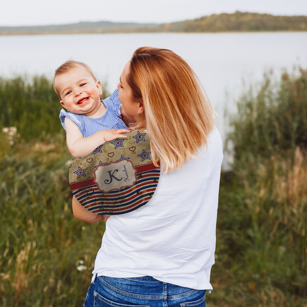 Vintage Stars & Stripes Peanut Shaped Burp - Lifestyle