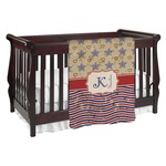 Vintage Stars & Stripes Baby Blanket (Double Sided) (Personalized)