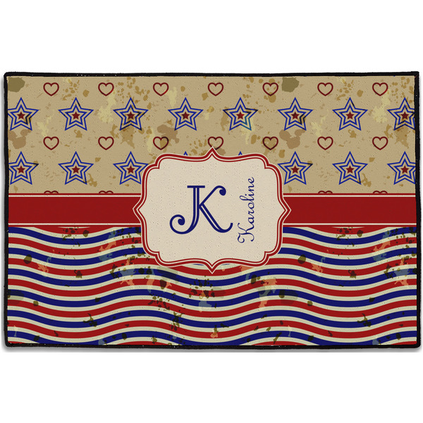 Vintage Stars & Stripes Personalized Door Mat - 36x24 (APPROVAL)
