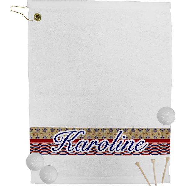 Custom Vintage Stars & Stripes Golf Bag Towel (Personalized)