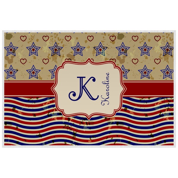 Vintage Stars & Stripes Personalized Placemat (Back)