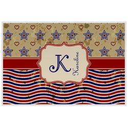 Vintage Stars & Stripes Laminated Placemat w/ Name and Initial