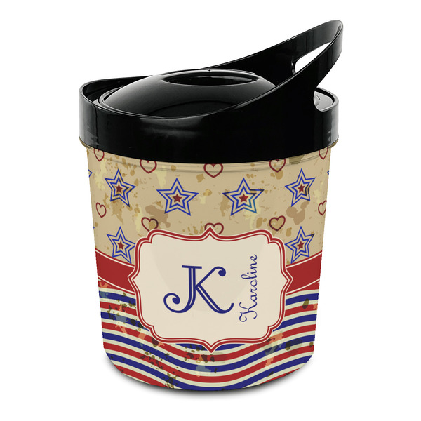 Custom Vintage Stars & Stripes Plastic Ice Bucket (Personalized)