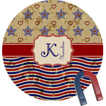 Vintage Stars & Stripes Round Fridge Magnet (Personalized)