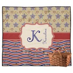 Vintage Stars & Stripes Outdoor Picnic Blanket (Personalized)