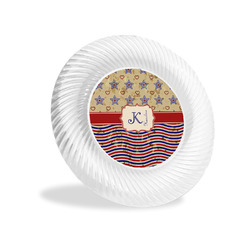 Vintage Stars & Stripes Plastic Party Appetizer & Dessert Plates - 6" (Personalized)