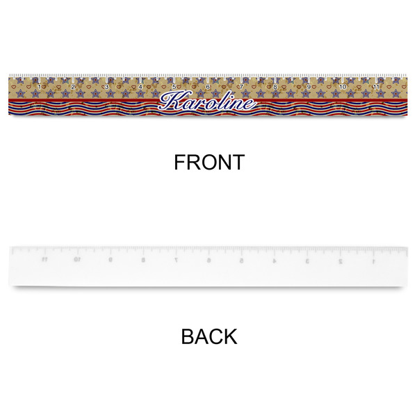 Vintage Stars & Stripes Plastic Ruler - 12" - APPROVAL