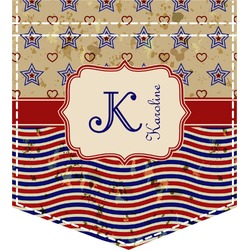 Vintage Stars & Stripes Iron On Faux Pocket (Personalized)