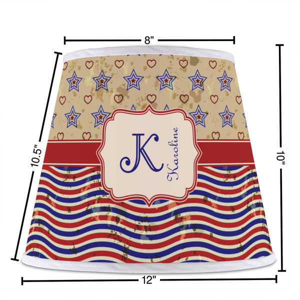 Vintage Stars & Stripes Poly Film Empire Lampshade - Dimensions
