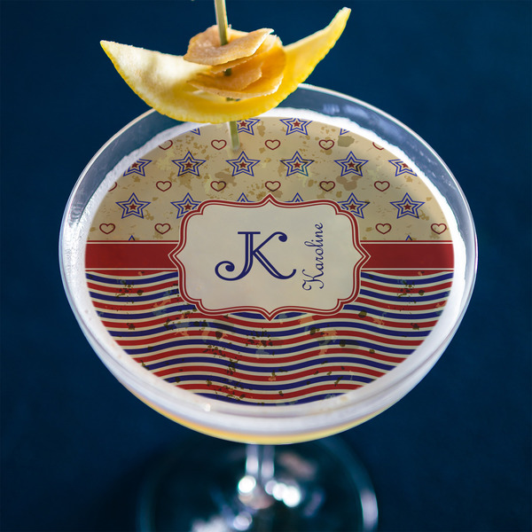 Vintage Stars & Stripes Printed Drink Topper - XLarge - In Context