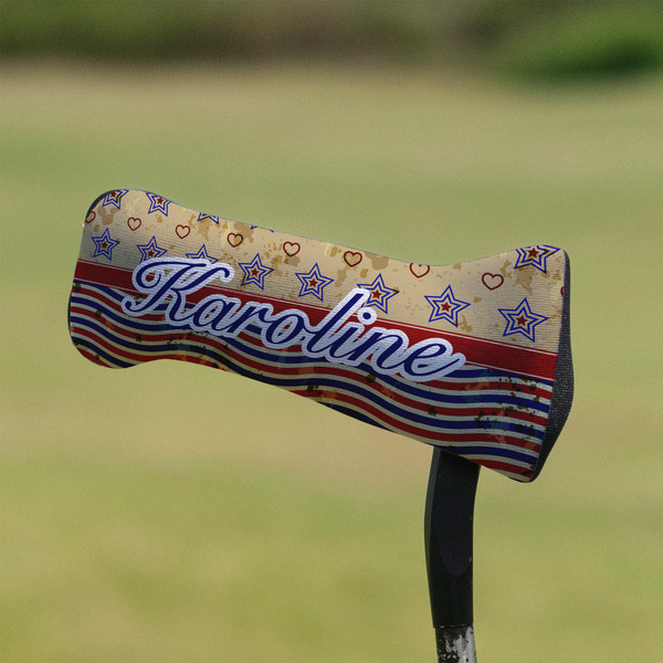 Vintage Stars & Stripes Putter Cover - On Putter