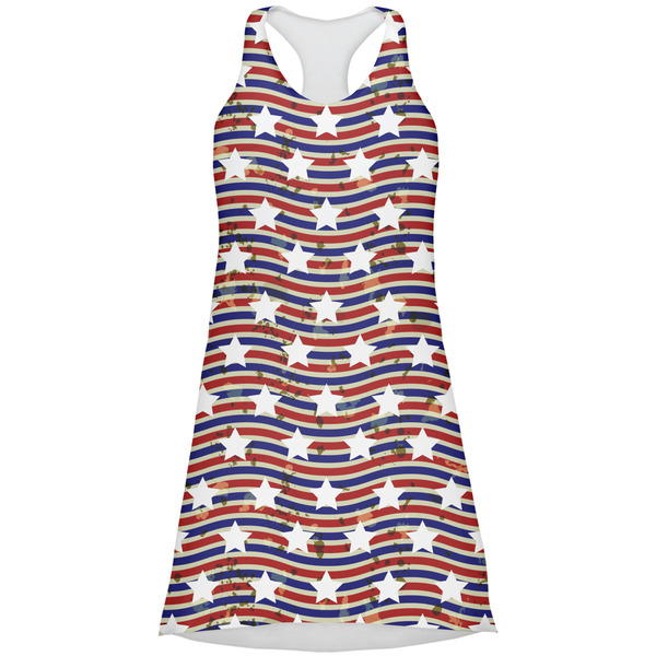 Custom Vintage Stars & Stripes Racerback Dress - X Large