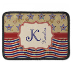 Vintage Stars & Stripes Iron On Rectangle Patch w/ Name and Initial
