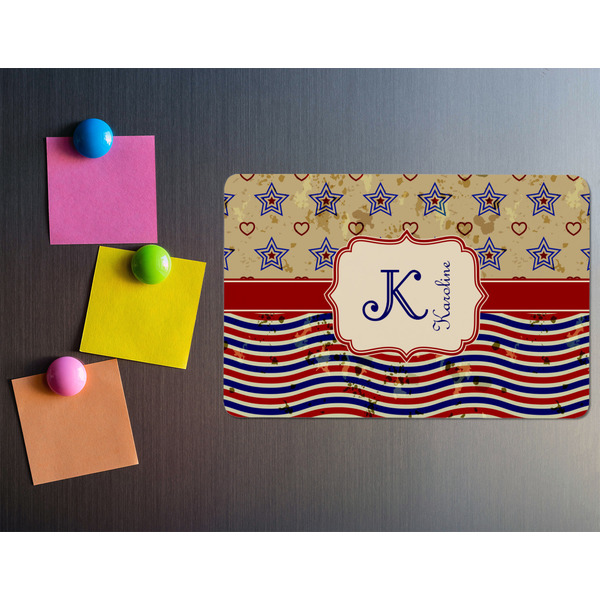 Vintage Stars & Stripes Rectangular Fridge Magnet - LIFESTYLE