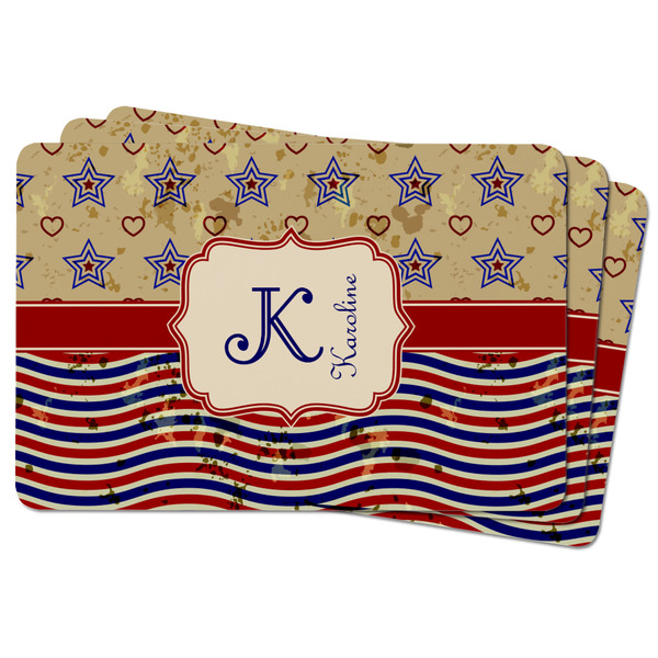 Vintage Stars & Stripes Rectangular Fridge Magnet - THREE