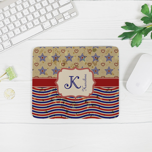Vintage Stars & Stripes Rectangular Mouse Pad - LIFESTYLE 2