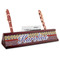 Vintage Stars & Stripes Red Mahogany Nameplates with Business Card Holder - Angle