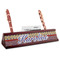 Vintage Stars & Stripes Red Mahogany Nameplate with Business Card Holder (Personalized)