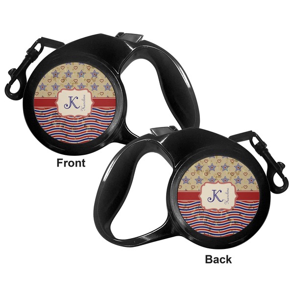 Vintage Stars & Stripes Retractable Dog Leash - Medium Large - Apvl