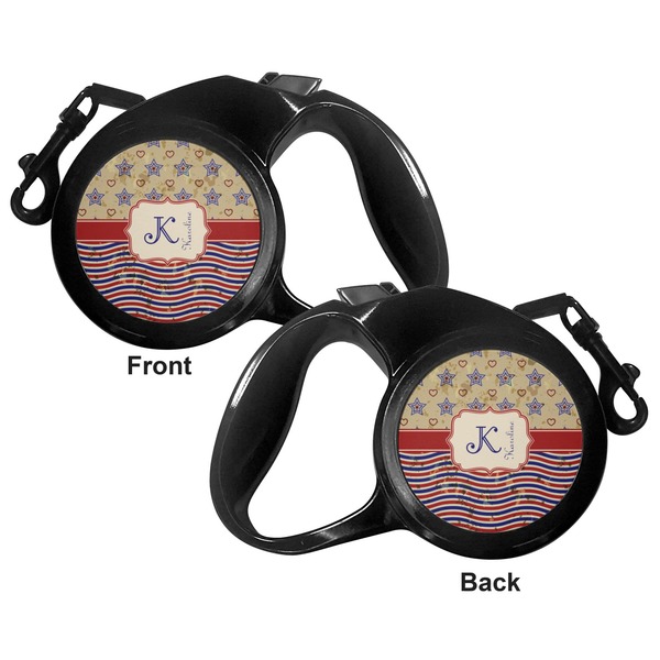 Vintage Stars & Stripes Retractable Dog Leash - Small - Apvl
