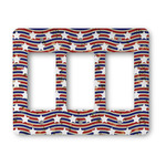 Vintage Stars & Stripes Rocker Style Light Switch Cover - Three Switch