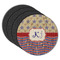 Vintage Stars & Stripes Round Rubber Backed Coasters - Set of 4 (Personalized)