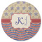 Vintage Stars & Stripes Round Rubber Backed Coaster (Personalized)