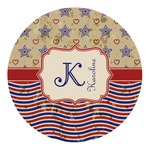 Vintage Stars & Stripes Round Decal - Small (Personalized)