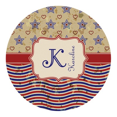 Vintage Stars & Stripes Round Decal (Personalized)