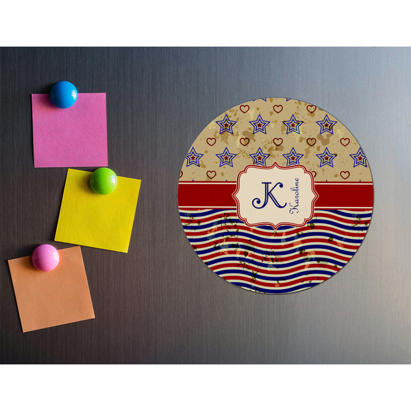 Vintage Stars & Stripes Round Fridge Magnet - LIFESTYLE