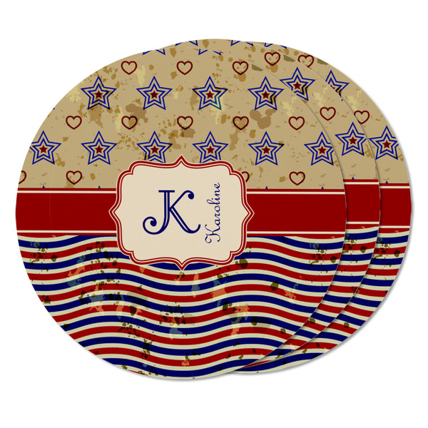 Vintage Stars & Stripes Round Fridge Magnet - THREE