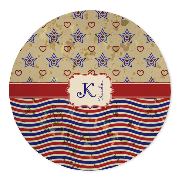 Custom Vintage Stars & Stripes 5' Round Indoor Area Rug (Personalized)