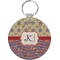 Vintage Stars & Stripes Round Plastic Keychain (Personalized)