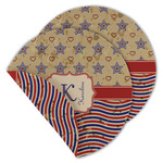 Vintage Stars & Stripes Round Linen Placemat - Double Sided - Set of 4 (Personalized)