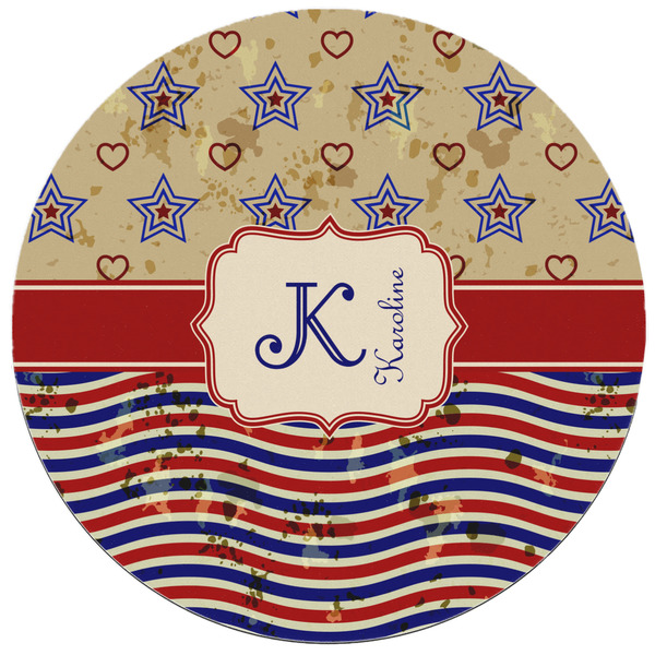 Vintage Stars & Stripes Round Mousepad - APPROVAL