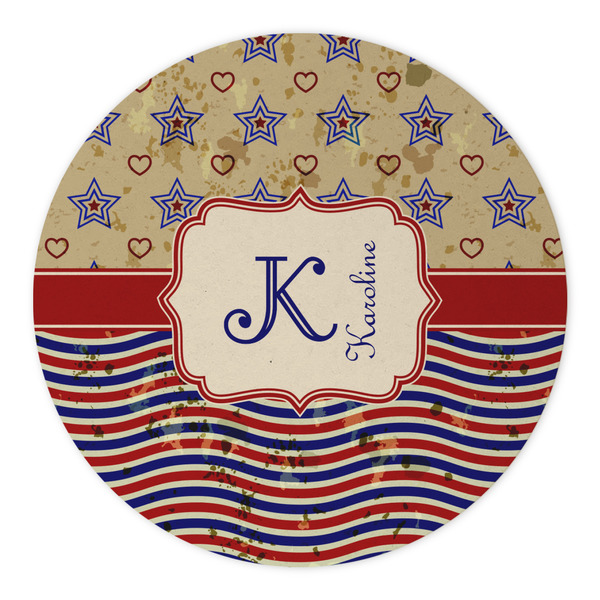 Vintage Stars & Stripes Round Paper Coaster - Approval