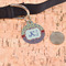 Vintage Stars & Stripes Round Pet ID Tag - Large - In Context