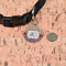 Vintage Stars & Stripes Round Pet ID Tag - Small - In Context