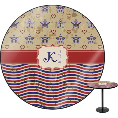 Vintage Stars & Stripes Round Table - 30" (Personalized)